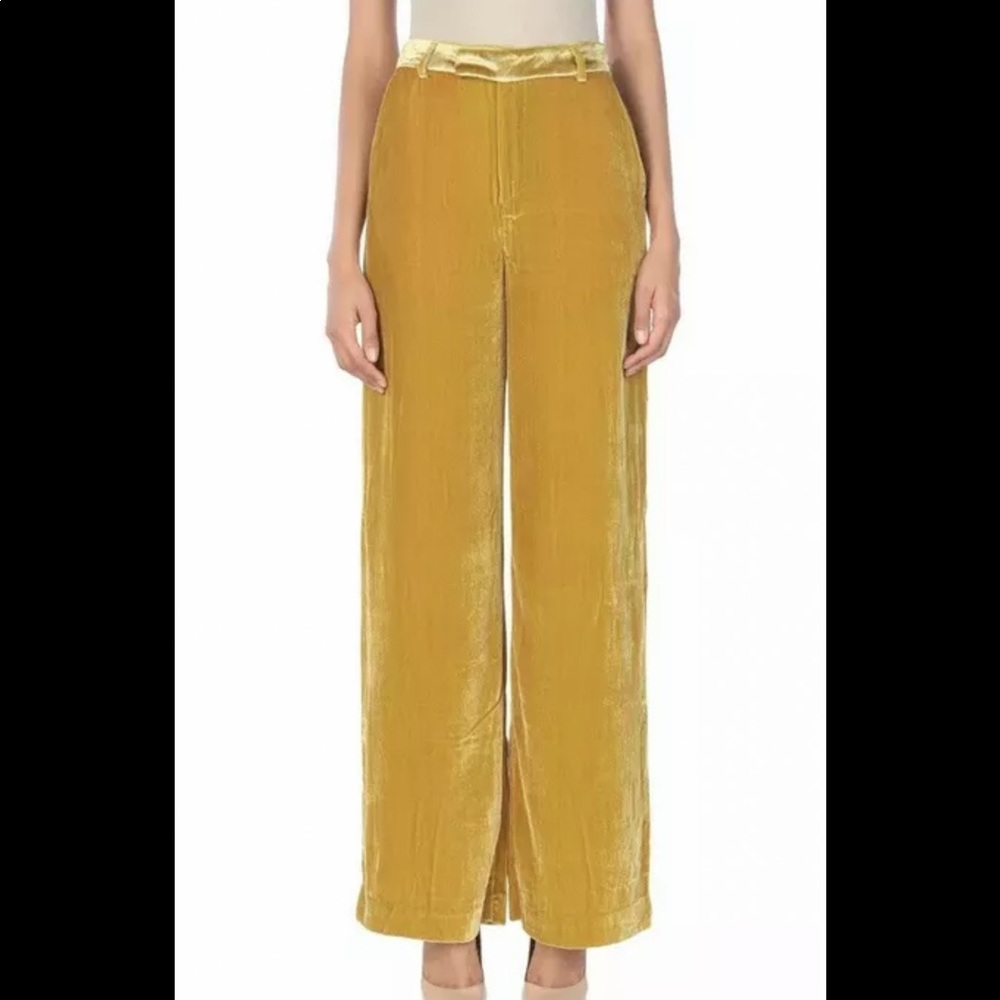 Yellow velvet pants